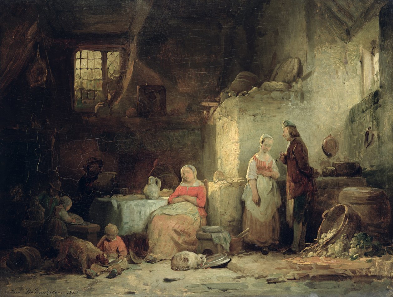 Samtale etter måltidet, 1840 av Ferdinand de Braekeleer