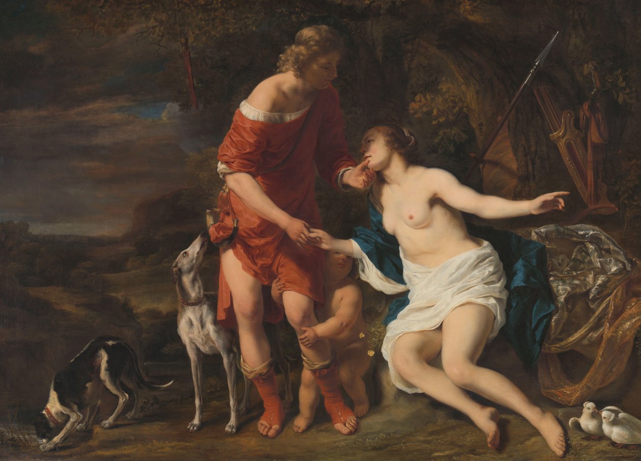 Venus og Adonis av Ferdinand Bol