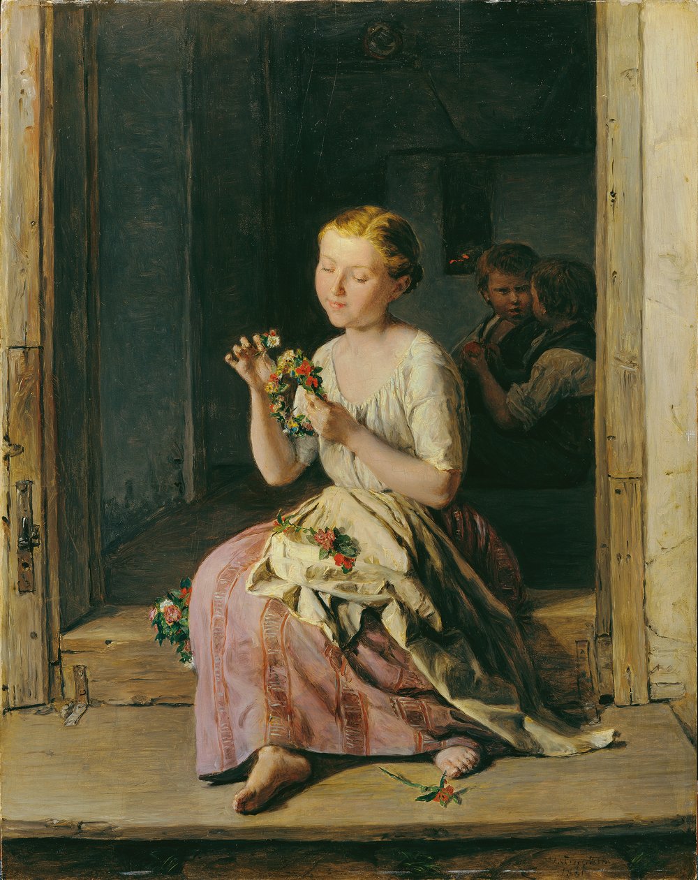 The Wreath Winder av Ferdinand Georg Waldmuller