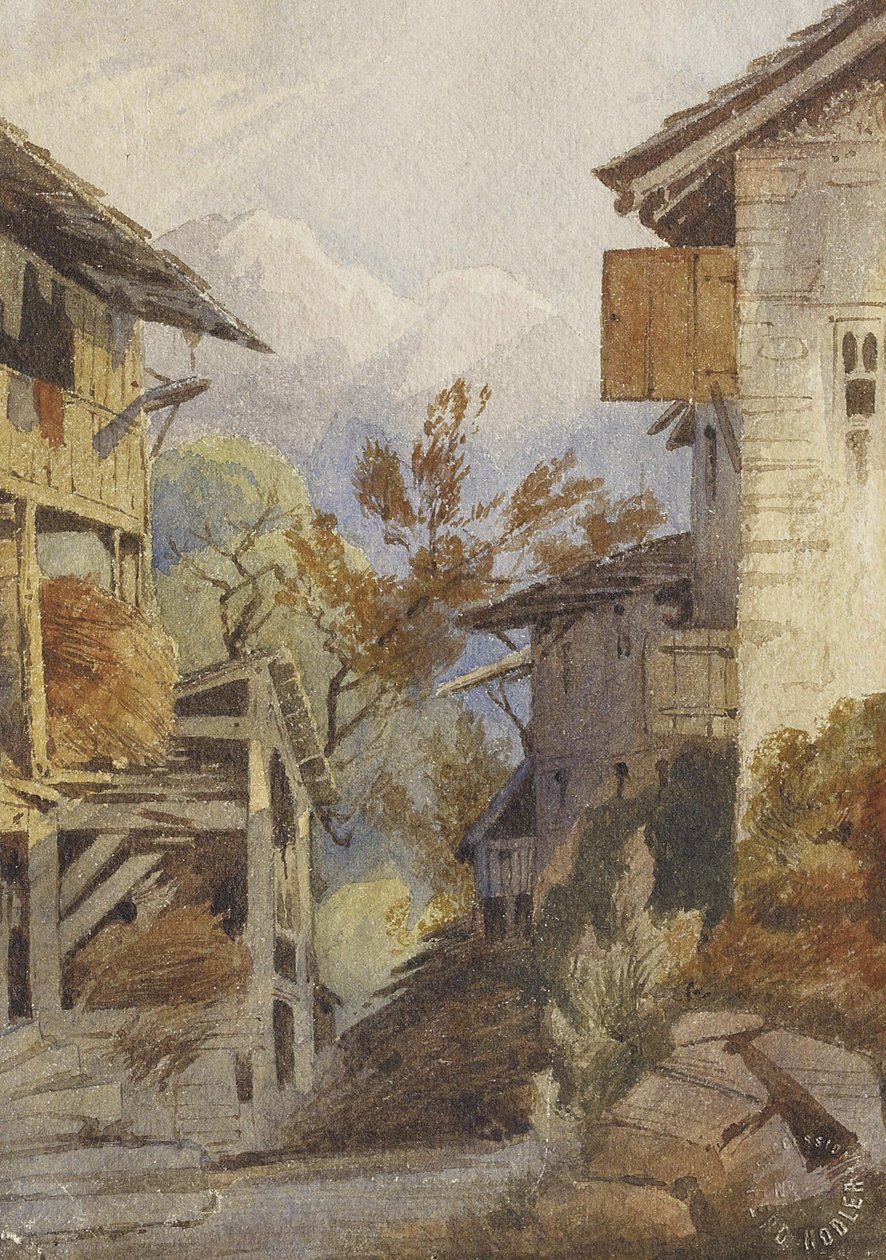 Gårdshus i Savoy av Ferdinand Hodler