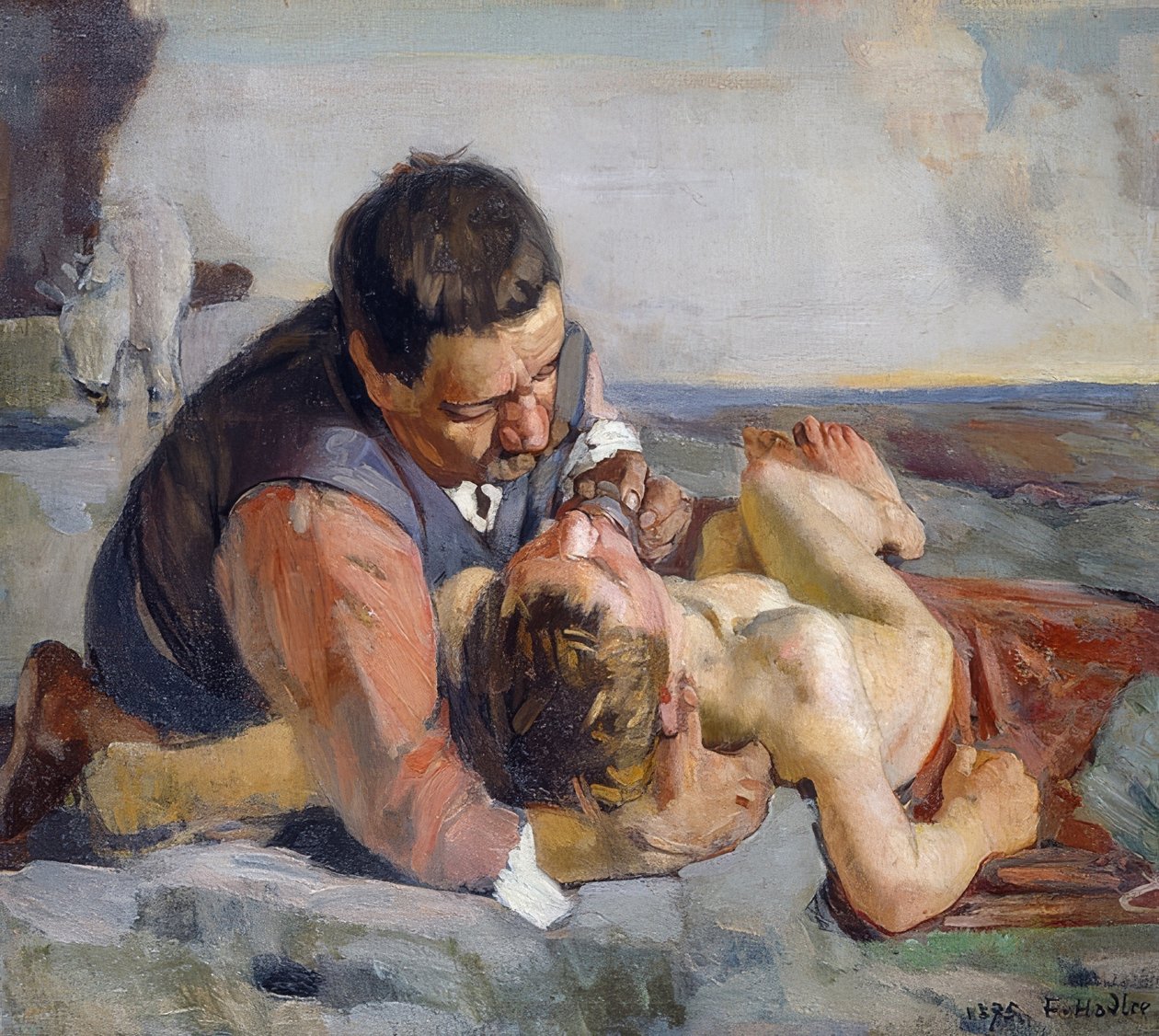 Den gode samaritan. Rundt 1883 av Ferdinand Hodler