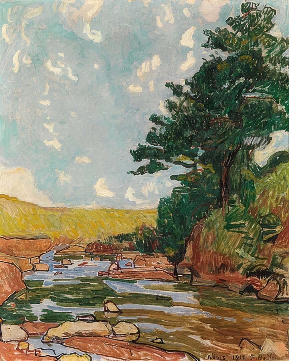 Landskap nær Néris. 1915 av Ferdinand Hodler