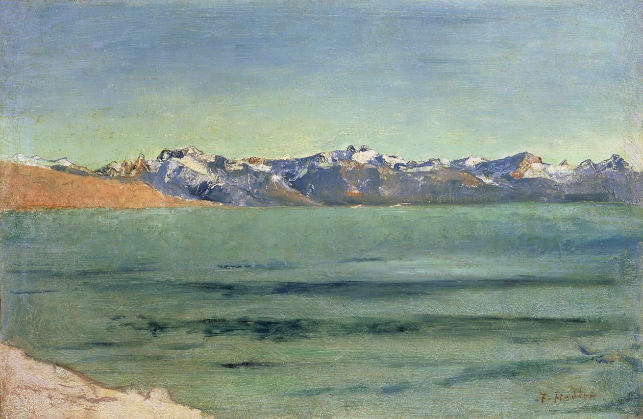 Soloppgang over Mont Blanc, ca. 1890 av Ferdinand Hodler