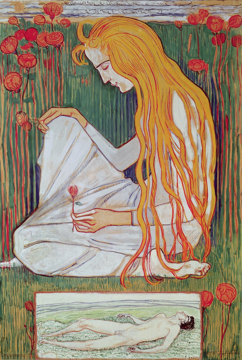 The Dream, 1897 (wc på kort) av Ferdinand Hodler