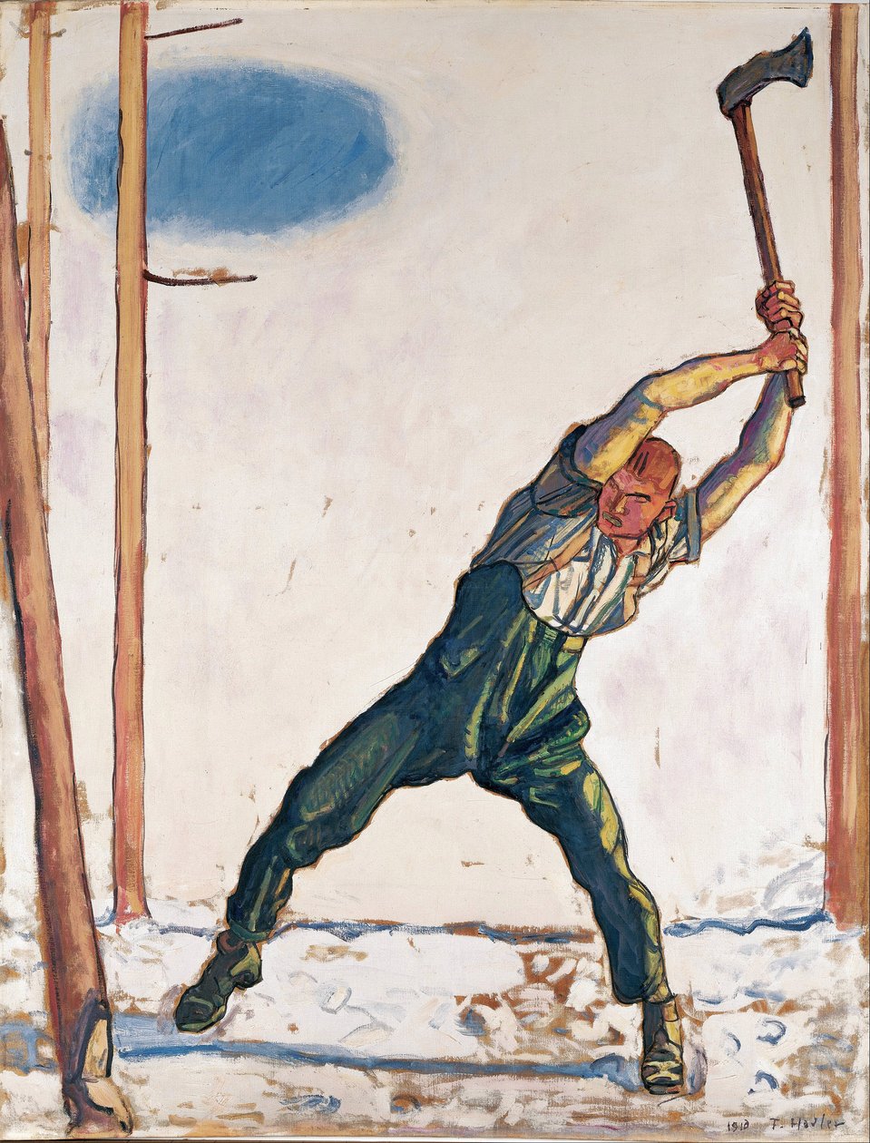 Vedhoggeren av Hodler, Ferdinand (1853-1918) av Ferdinand Hodler