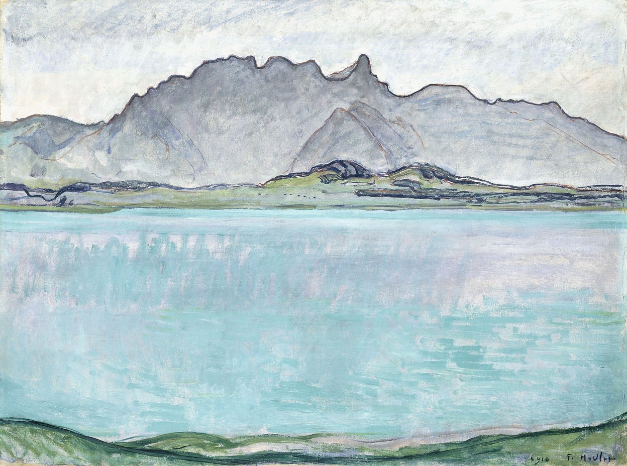 Thunersee med Stockhorn-fjellene, 1910 av Ferdinand Hodler