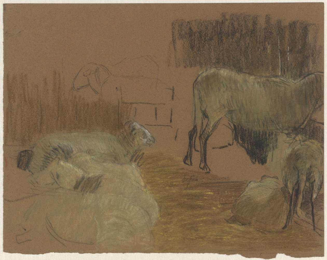 Sauer i en stall av Ferdinand Oldewelt