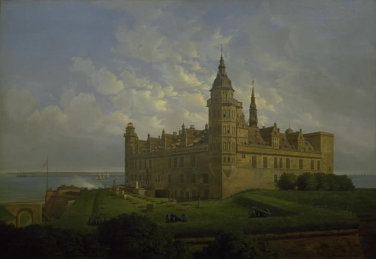 Kronborg sett fra nordbastionen av Ferdinand Richardt