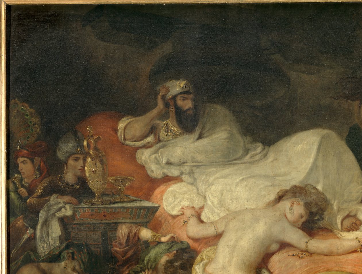 Detalj: Sardanapales død av Ferdinand Victor Eugene Delacroix