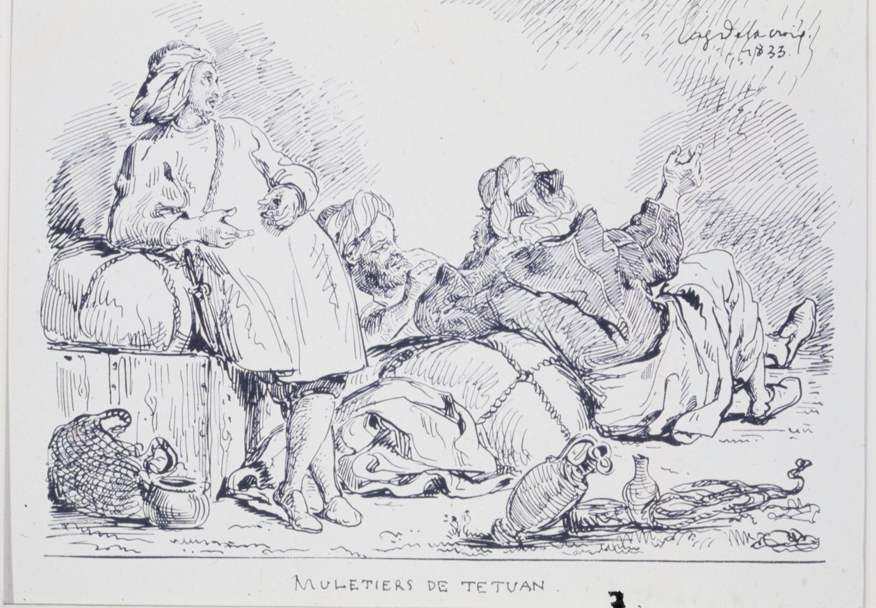 Muldyrførere fra Tetuán, 1833 av Ferdinand Victor Eugene Delacroix
