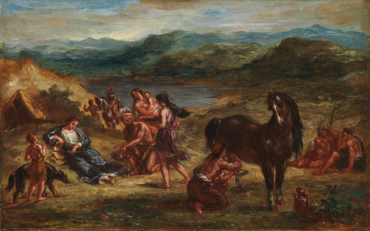 Ovid blant skyterne av Ferdinand Victor Eugene Delacroix
