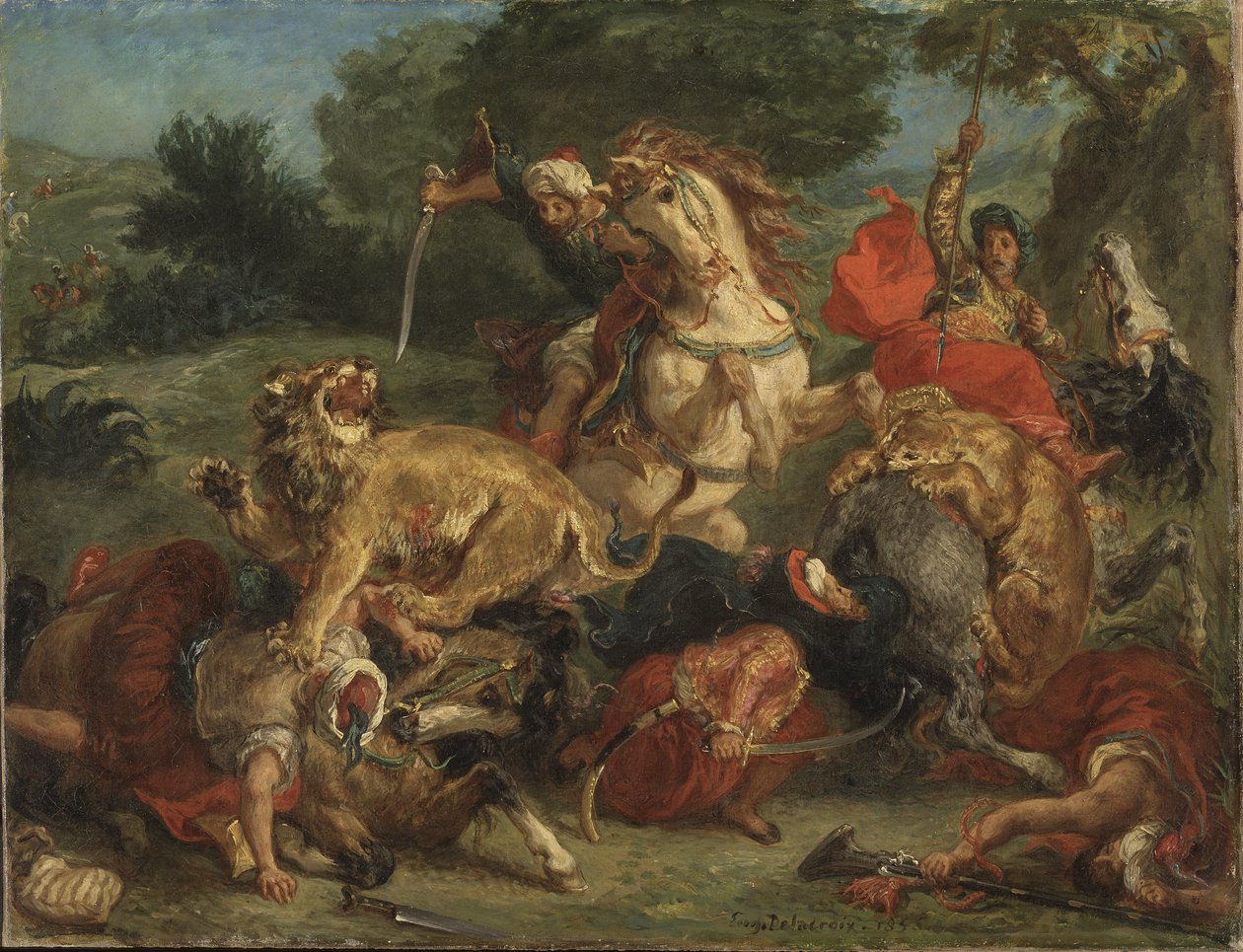 Løvejakten av Ferdinand Victor Eugene Delacroix