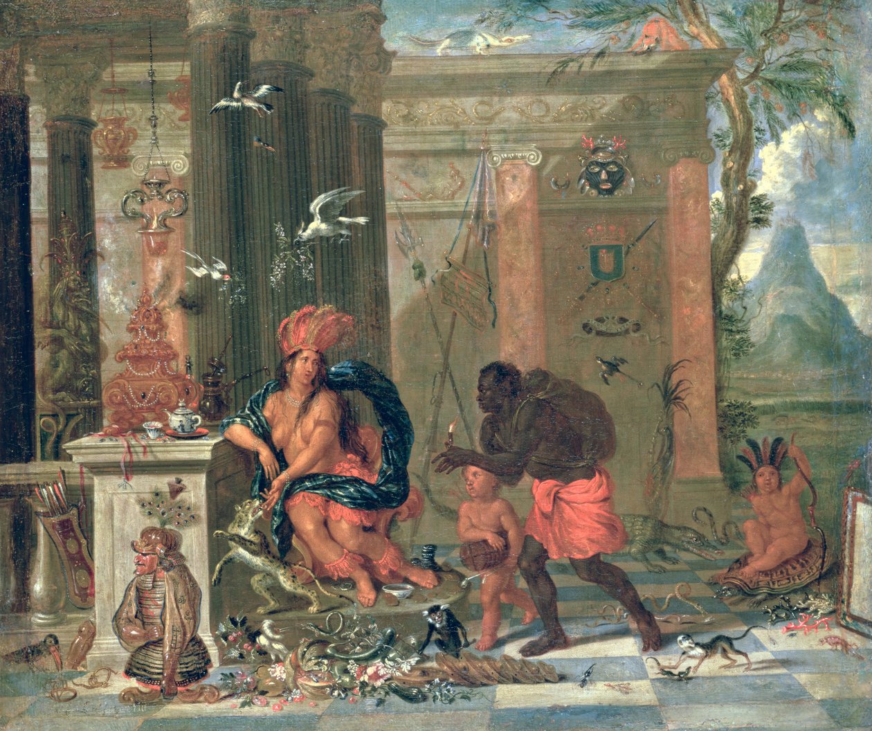 Allegory of America, 1691 av Ferdinand van Kessel
