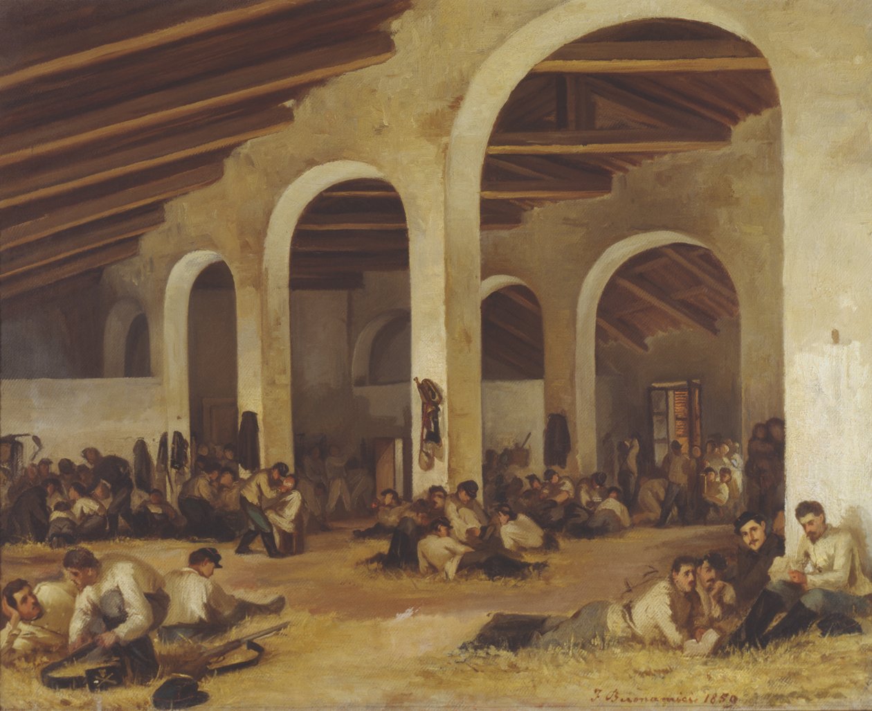 En brakke i Modena, 1859 av Ferdinando Buonamici