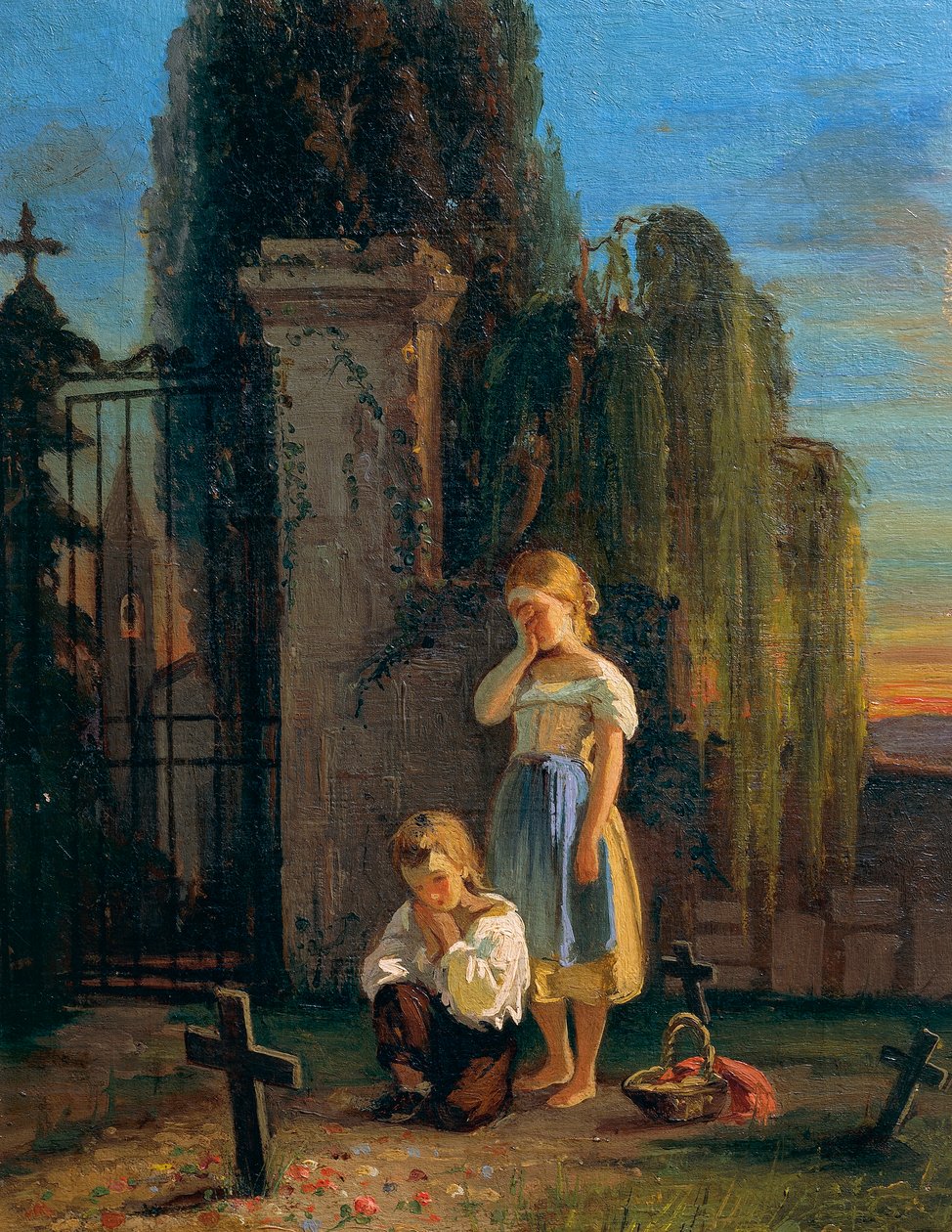 Foreldreløse, av Ferdinando Buonamici (1820-1892) av Ferdinando Buonamici