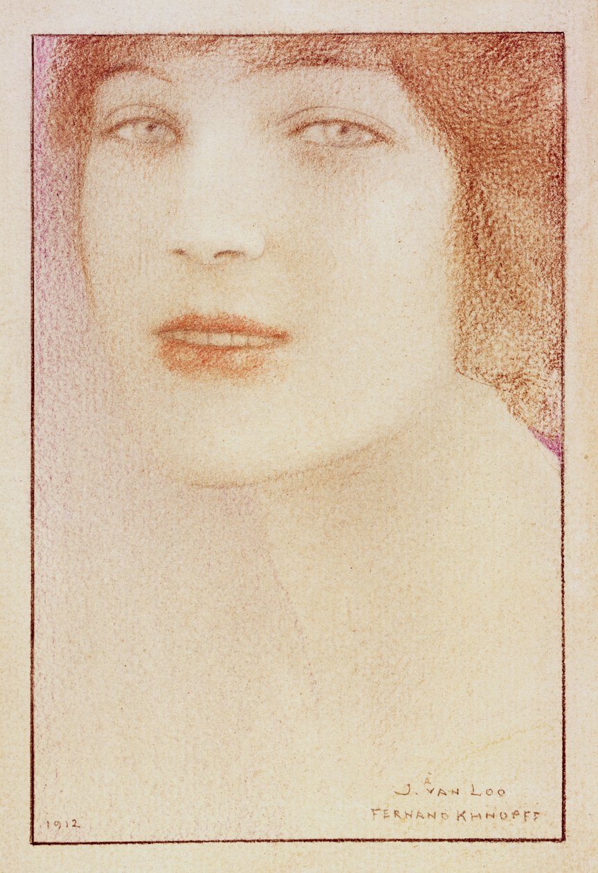 Portrait of a Woman, 1912 (pastell på papir) av Fernand Khnopff