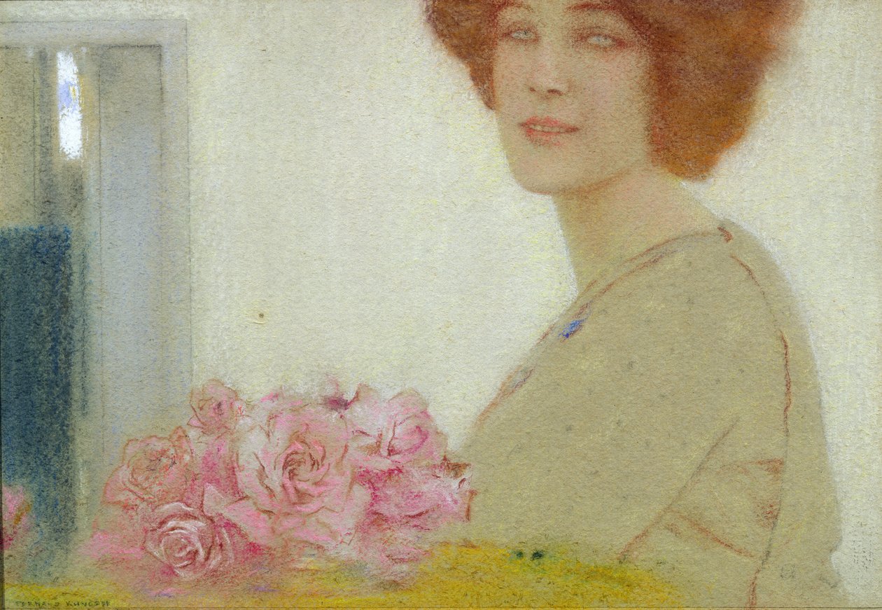 Roses, 1912 (pastell på papir) av Fernand Khnopff
