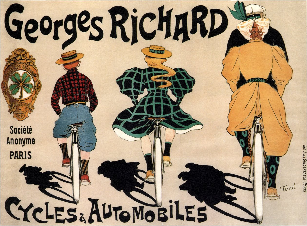 Sykler og biler Georges Richard, 1896 av Fernand Fernel