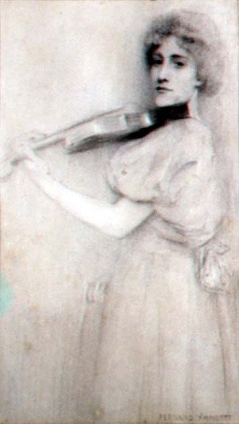En fiolinist av Fernand Khnopff