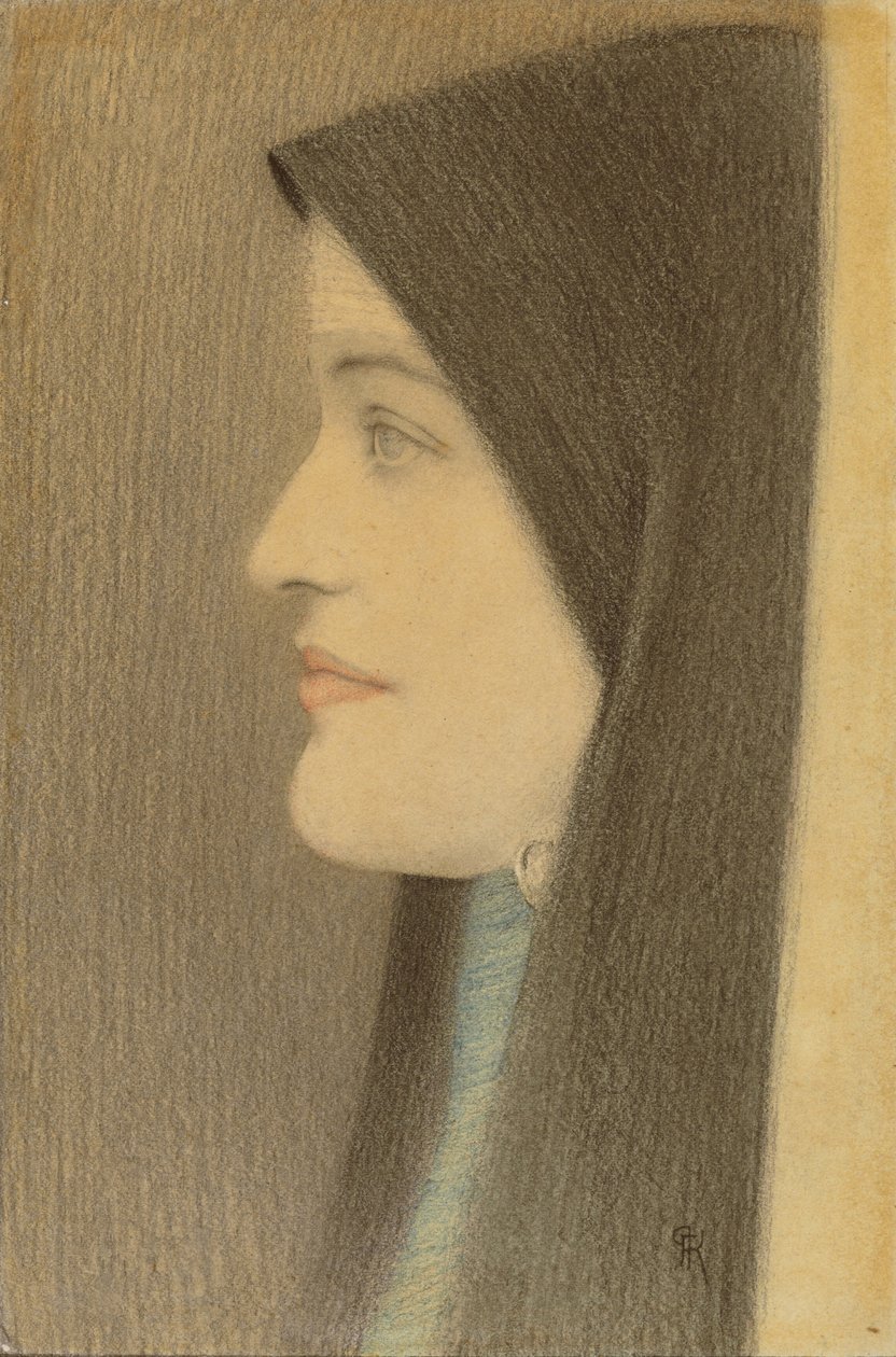 Studie av en kvinne, ca. 1910 av Fernand Khnopff