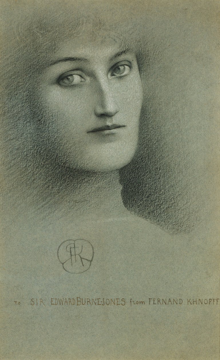 Kvinnelig hode; Hodet for en kvinne, 1896 av Fernand Khnopff