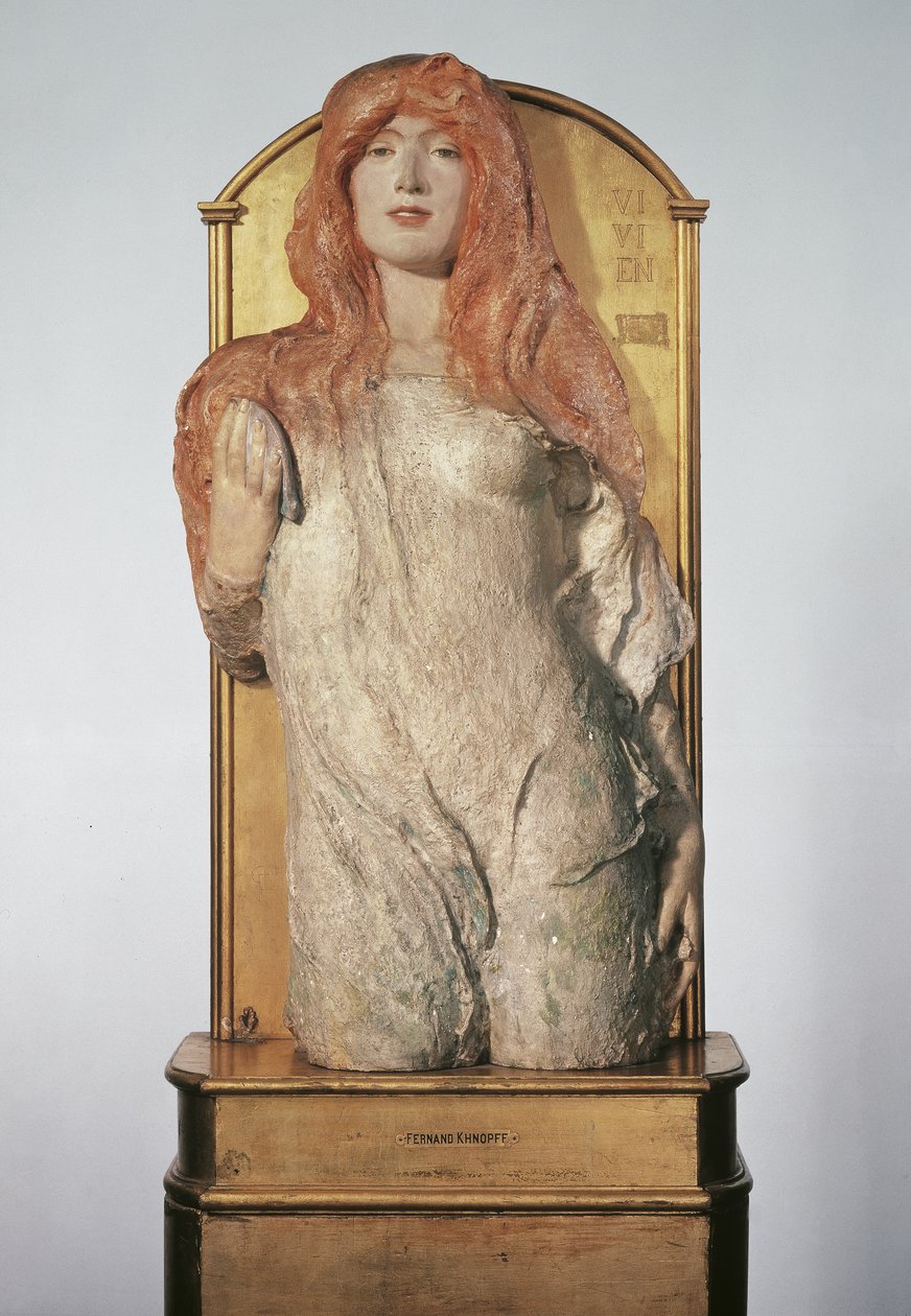 Halvfigur av en nymfe ("Vivien") av Fernand Khnopff