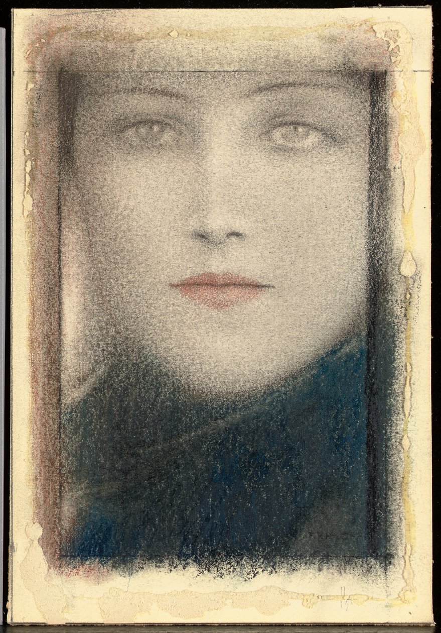 Hodet til en kvinne, ca. 1910 av Fernand Khnopff
