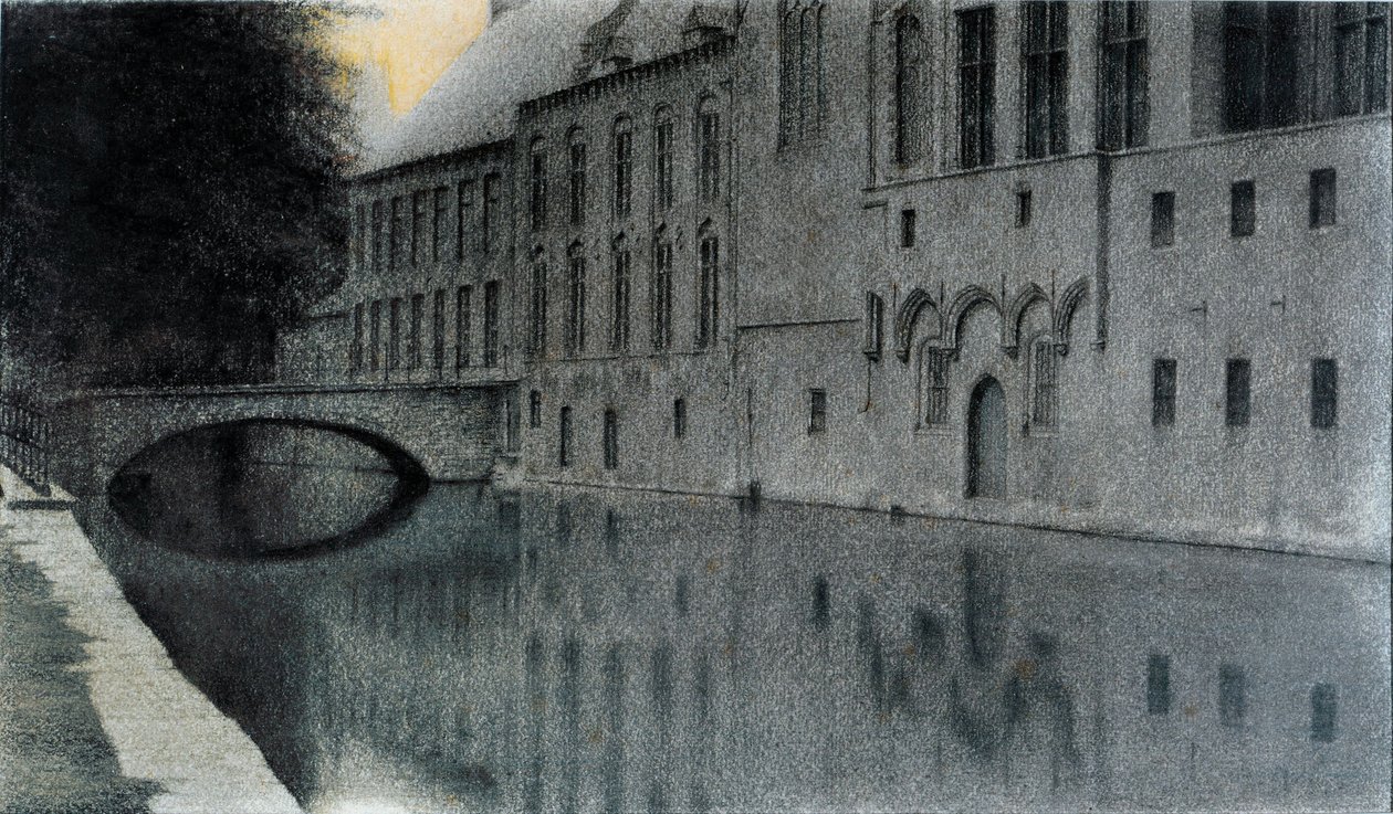 Suvenir fra Flandern. En kanal, 1904. av Fernand Khnopff
