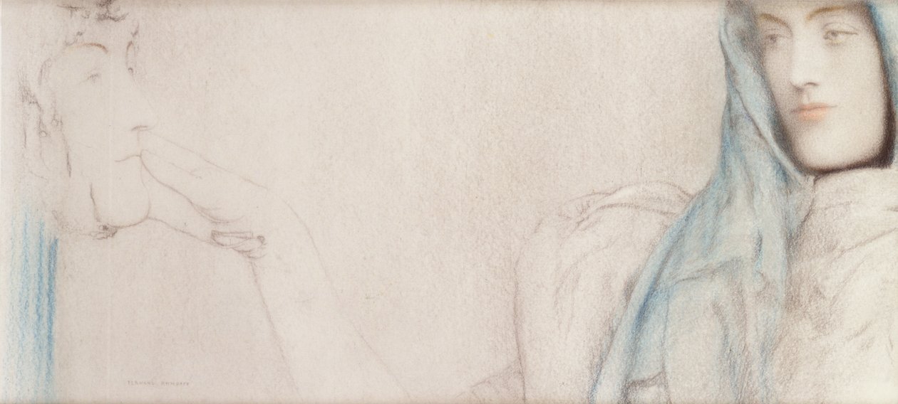 Studie for The Secret, ca. 1902 av Fernand Khnopff