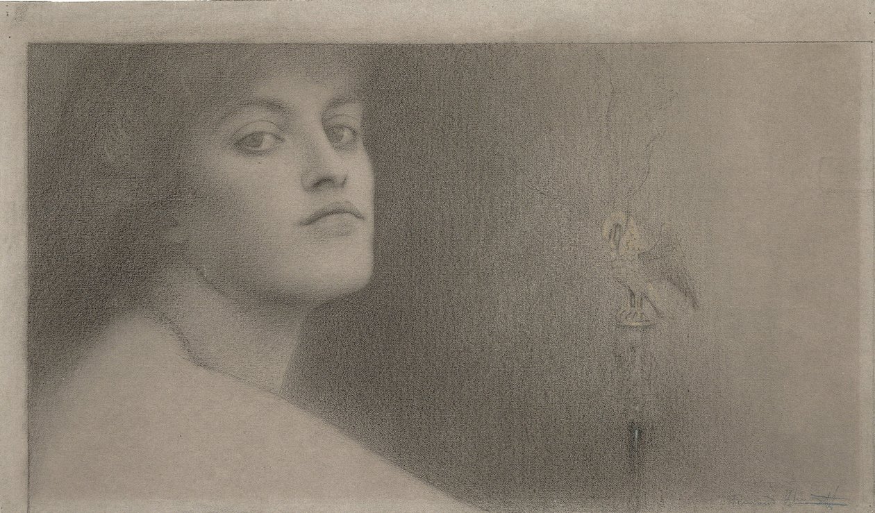 Studie for lOffrande The Offering, 1891 av Fernand Khnopff