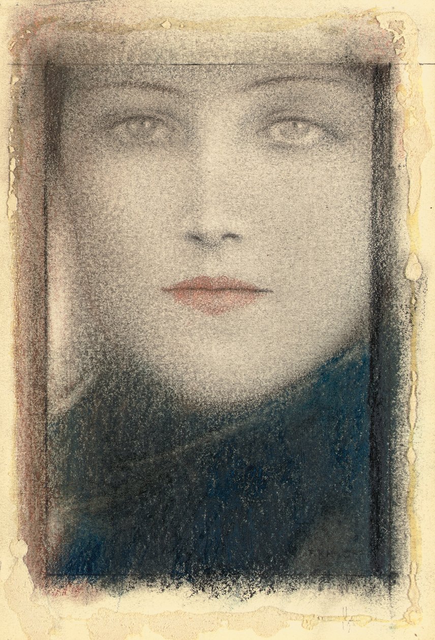 Hodet til en kvinne, ca. 1910 av Fernand Khnopff