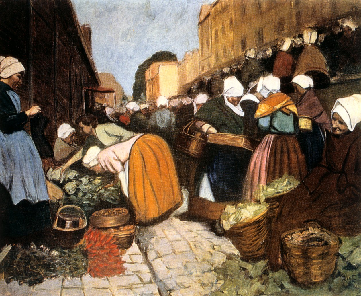 Marked i Brest, 1899 av Fernand Piet
