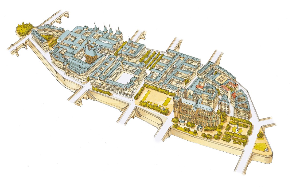 Ile-de-la-Cite. Paris, Frankrike av Fernando Aznar Cenamor