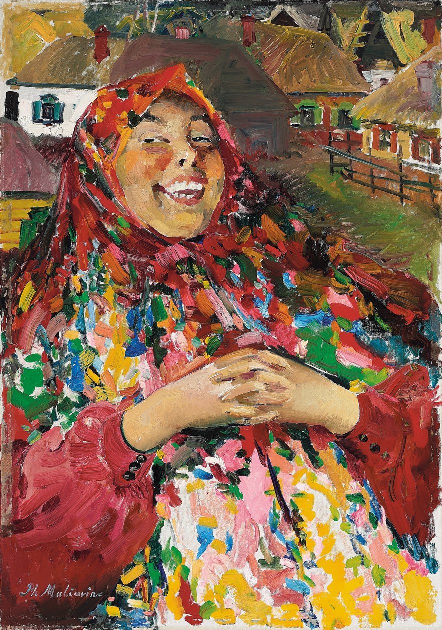 The Laughing Peasant (olje på lerret) av Filipp Andreevich Maliavin