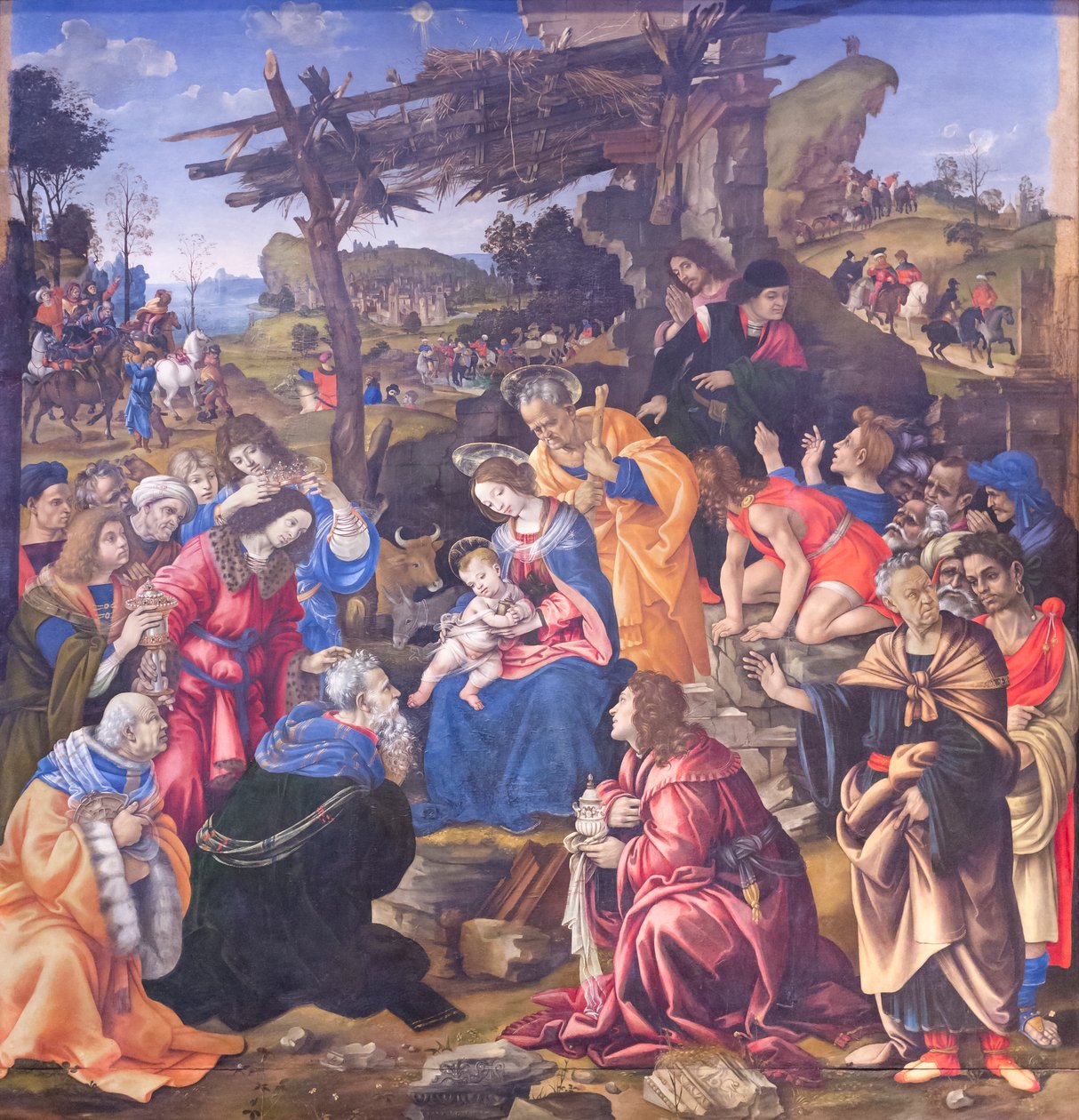 Tilbedelse av magiene av Filippino Lippi