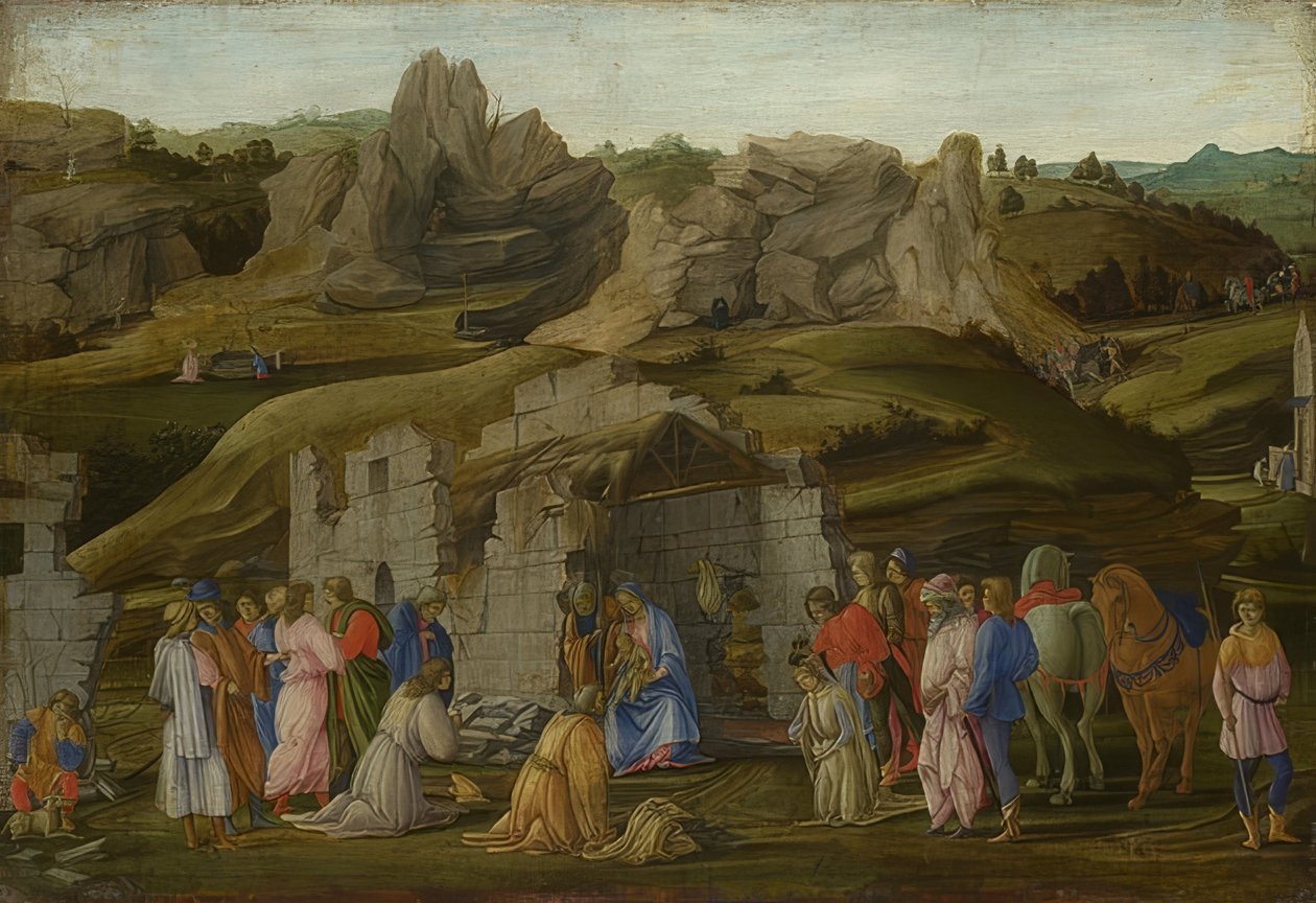 Tilbedelse av magiene. Rundt 1480 av Filippino Lippi
