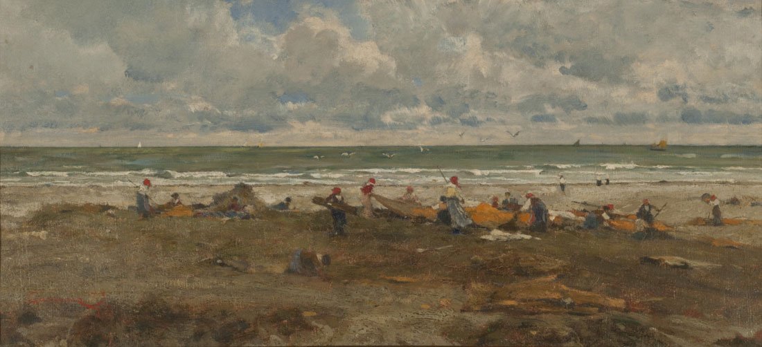 Fiskere på stranden av Filippo Carcano