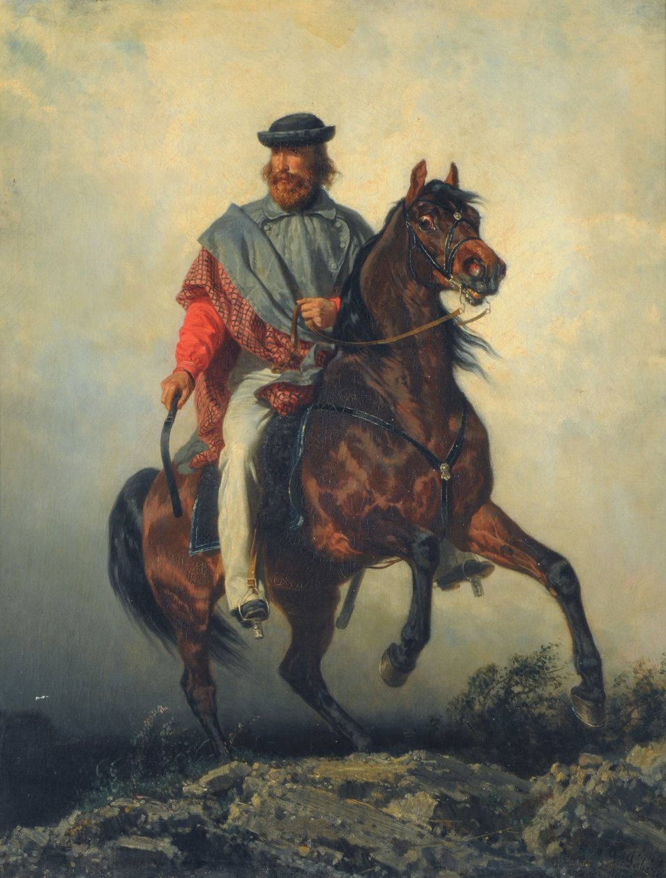 Garibaldi til hest av Filippo Palizzi