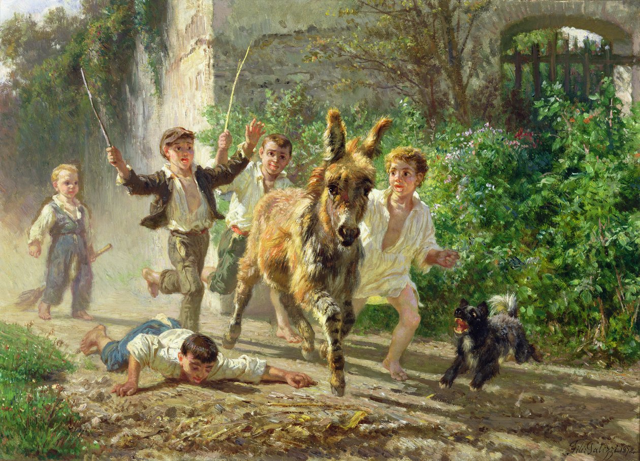 The Street Urchins av Filippo Palizzi