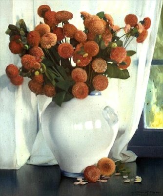Røde georginer av Firmin Baes