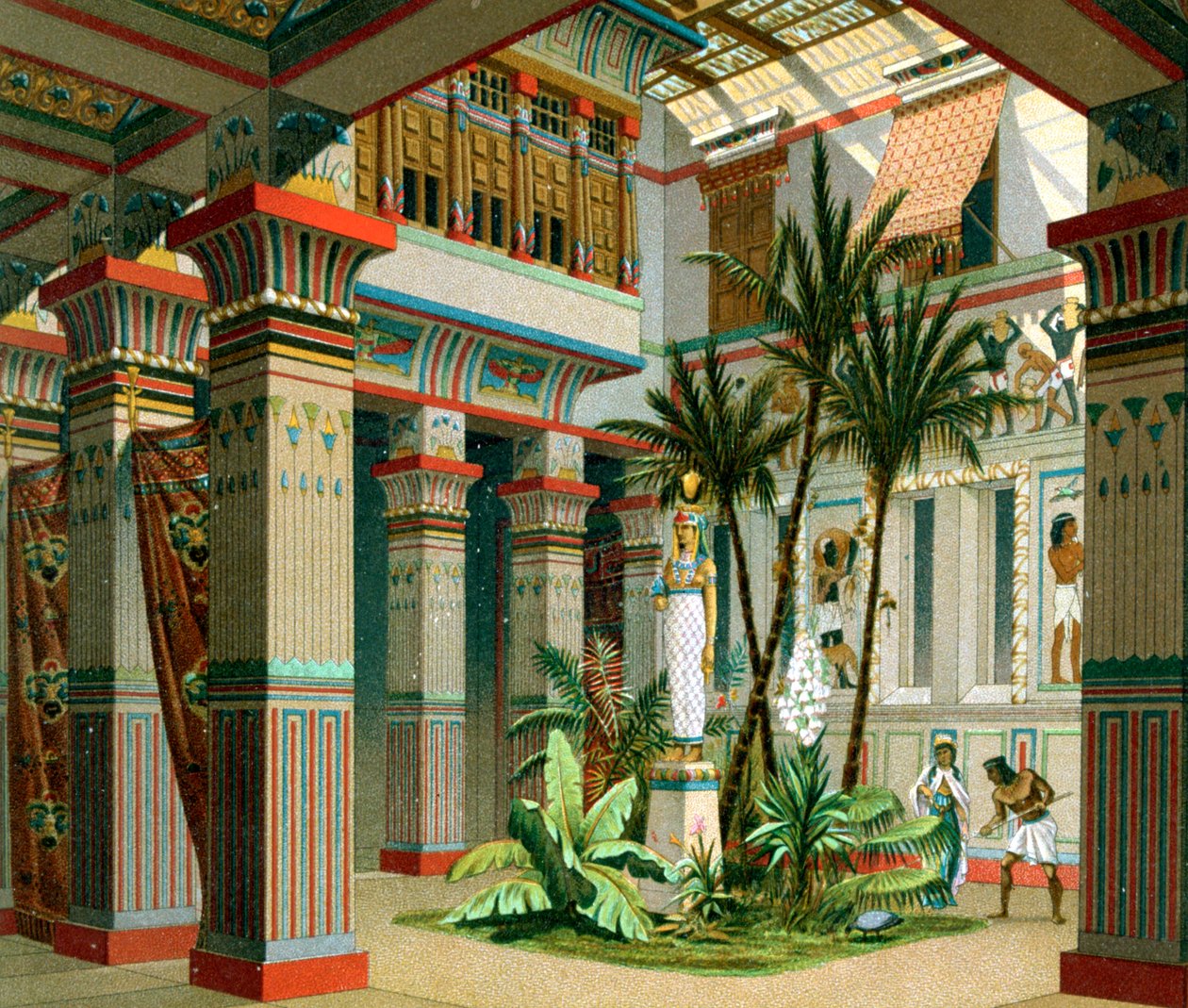 Interiør i det gamle egyptiske palasset, 1888 av Firmin Didot