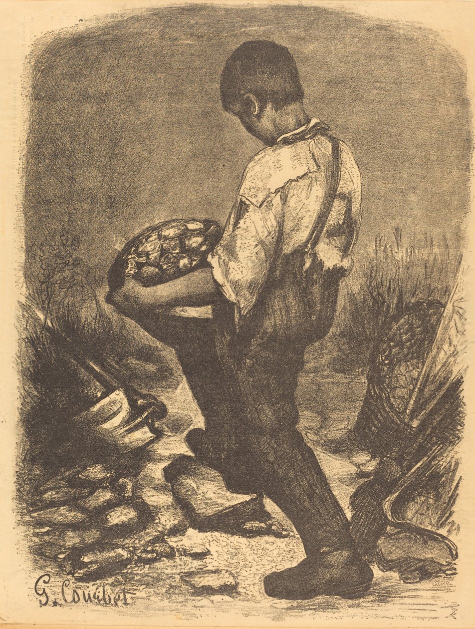 Steinbryteren av Firmin Gillot after Gustave Courbet