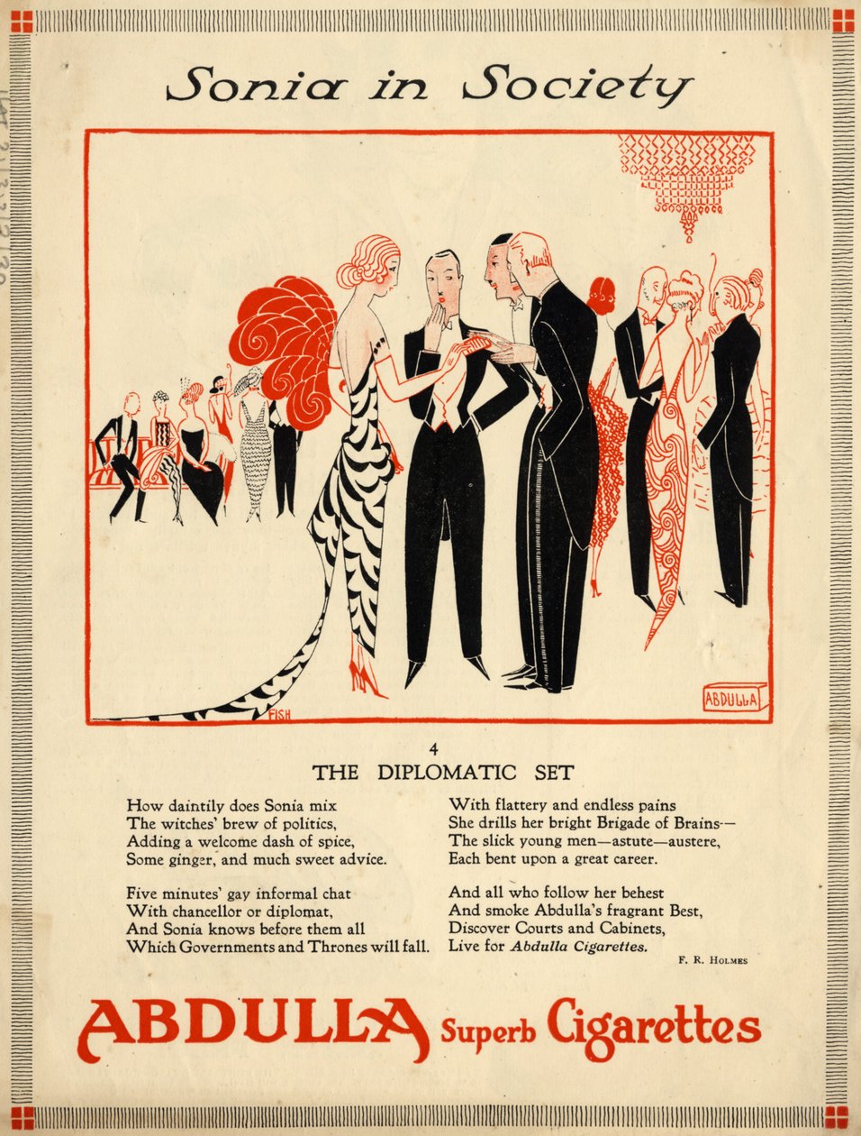 Abdulla-sigaretter, 1920-tallet av Fish