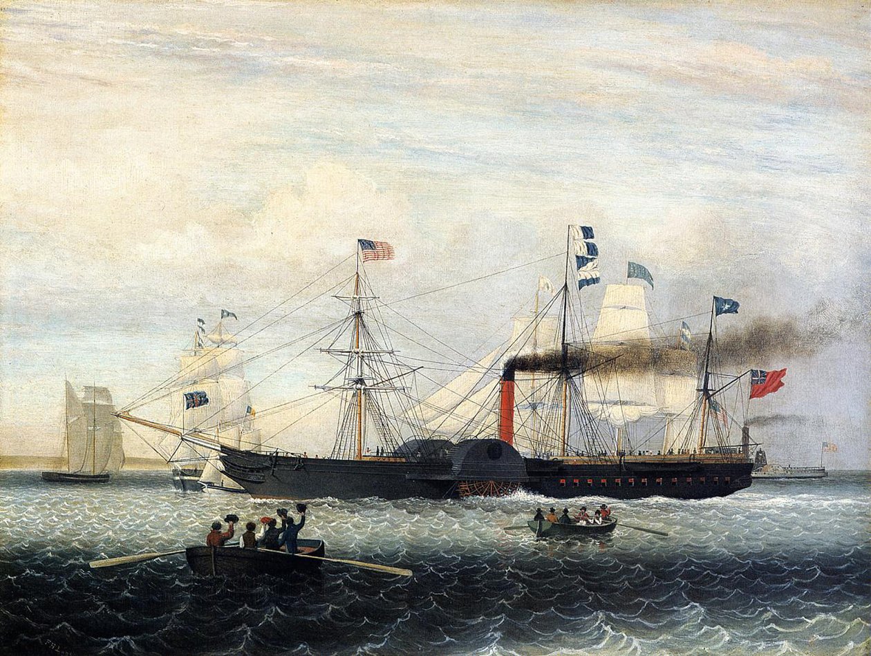 The Britannia Entering Boston Harbour, 1848 av Fitz Henry Lane