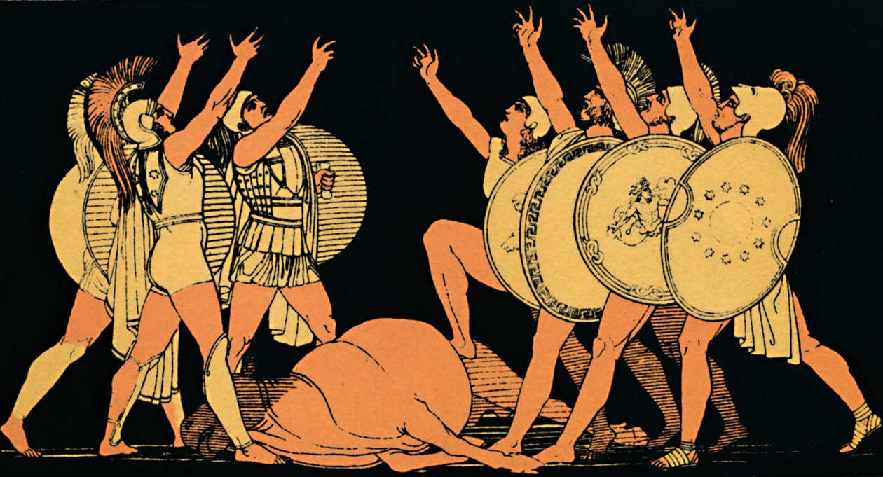 The Oath of the Seven Chiefs, 1880. av Flaxman