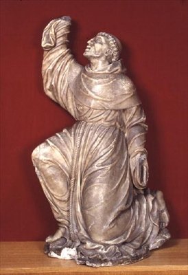 St. Francis mottar Stigmata (gips) av Flemish School