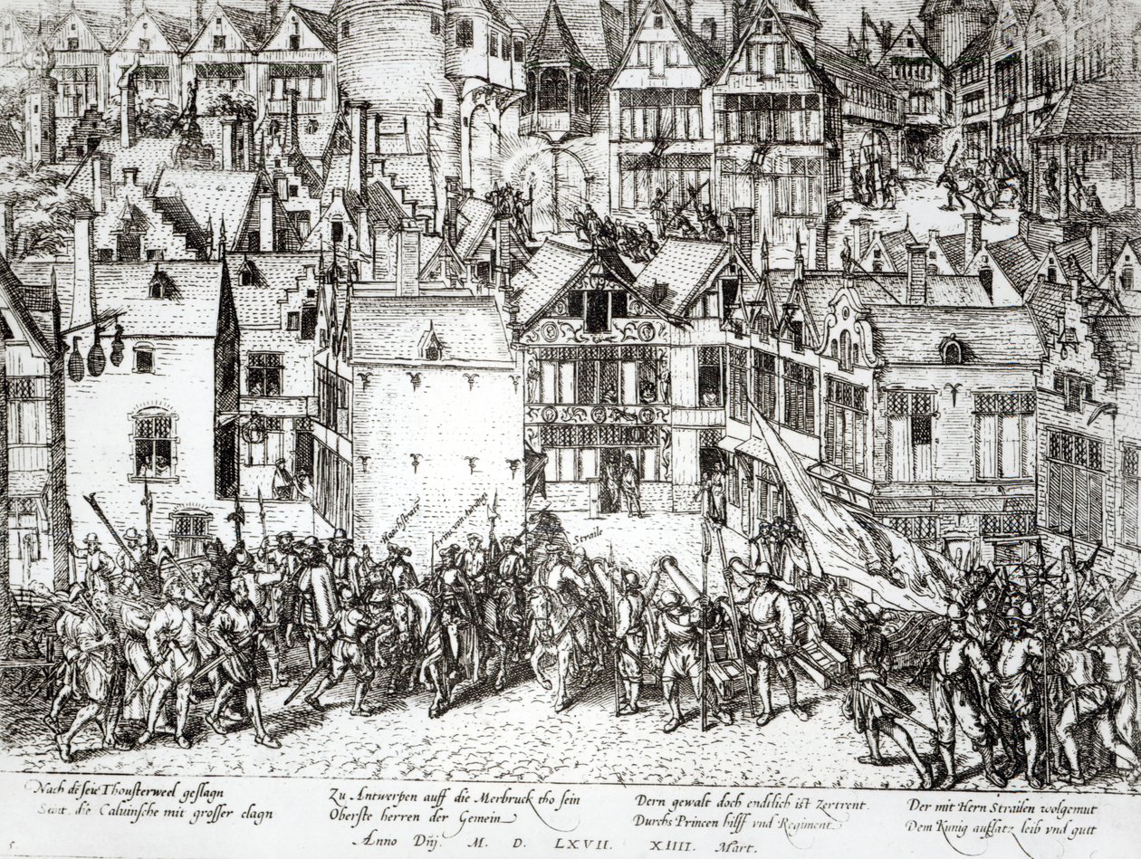 Prinsen av Orange (1533-84) beroliger kalvinistene, 14. mars 1567 av Flemish School