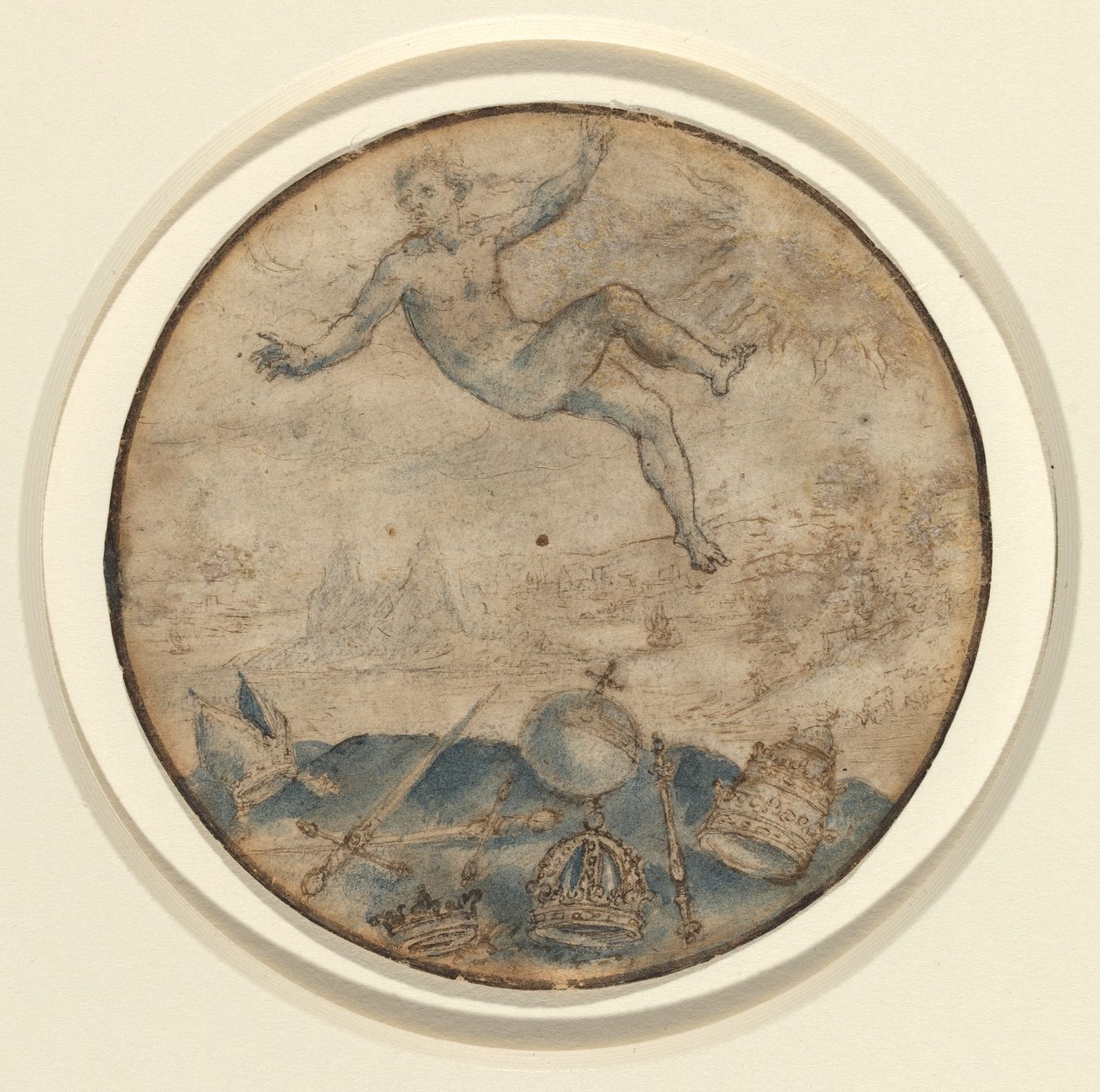 Mann som faller fra himmelen av Flemish 17th Century