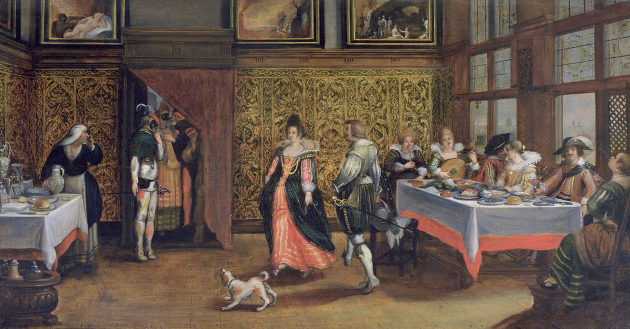 Maskerte gjester (se 254068) av Flemish School