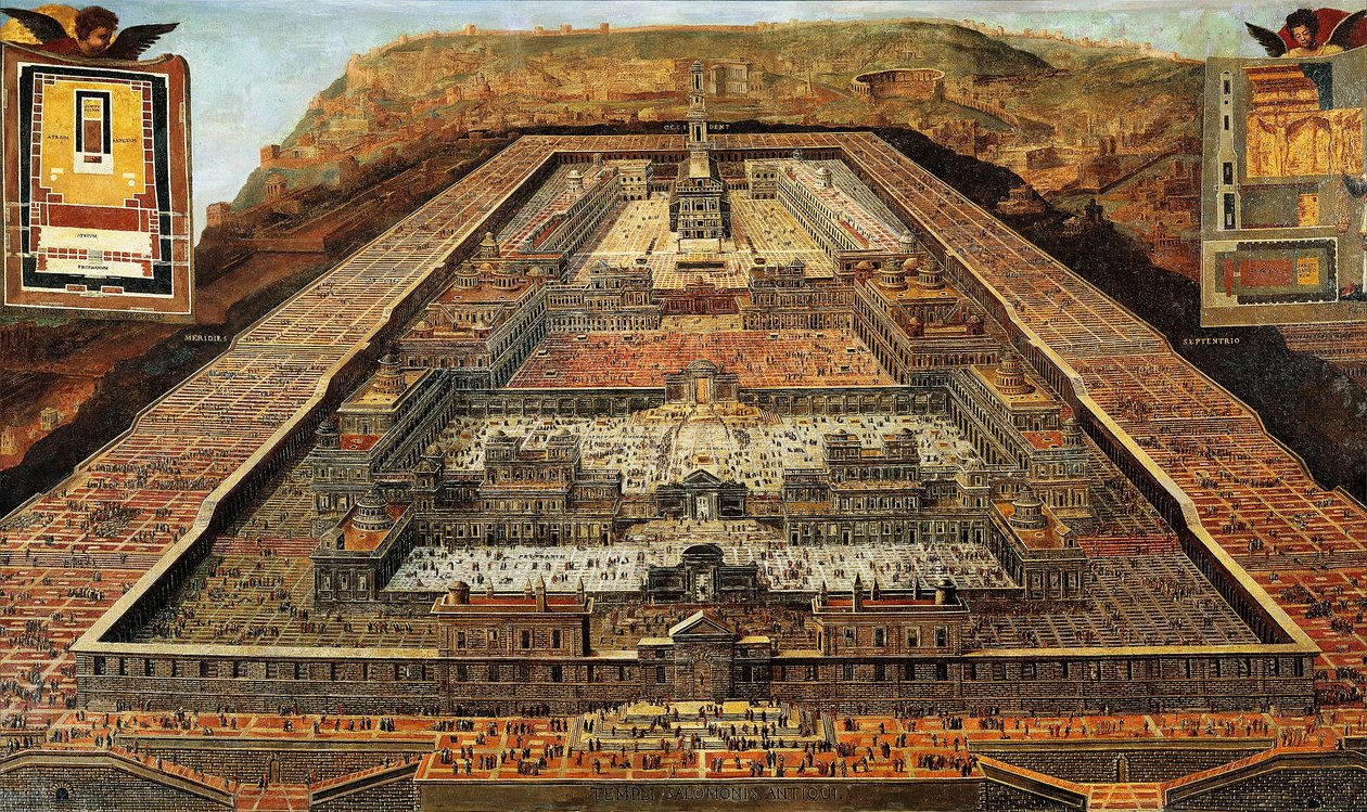 Salomons tempel av Flemish School